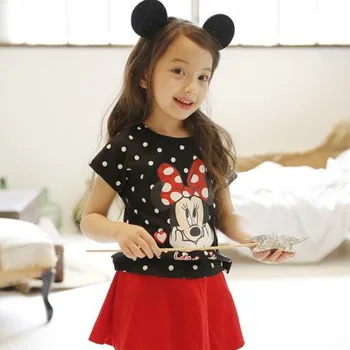 3Pcs Mickey Baby Girl Drabužių Rinkiniai Mergaitėms Boutique Komplektus Naujagimiui Kūdikių, Mergaičių Drabužiai Vaikams, Apranga Disney Mergina Suknelė