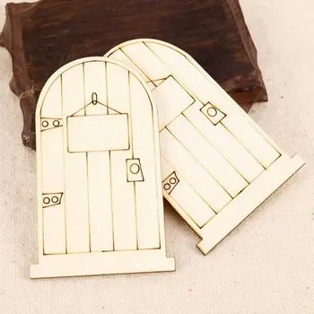Nustatyti 25 Lazerio Cut-medinės pasakų feja elf durų unpainted su plokštelė