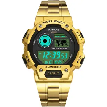 PANARS Naują Atvykimo Nerūdijančio Plieno Karinės Sporto Laikrodžiai Elektroninių Vyrų Laikrodžiai, Prabangūs Vyrų Laikrodis atsparus Vandeniui LED Skaitmeninio Laikrodžio