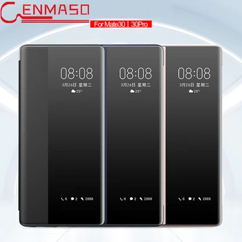 Originalą Huawei Mate 30 Pro apversti odinis dėklas Smart touch Peržiūrėti langas, Huawei Mate 20 X 30 Pro Apsaugos funda atveju