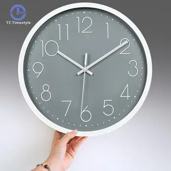 Sieninis Laikrodis 12 Colių 30cm Šiaurės Išjungti Kūrybinių Mados Kambarį Stereo Digital Masto Laikrodis Plastikinis Laikrodis