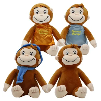30CM CURIOUS GEORGE Beždžionė Pliušinis Lėlės, Žaislai Iškamšos Pliušinis Vaikams Kalėdų, Gimtadienio Dovanos 4 Stilius 12inch Kalėdų dovana