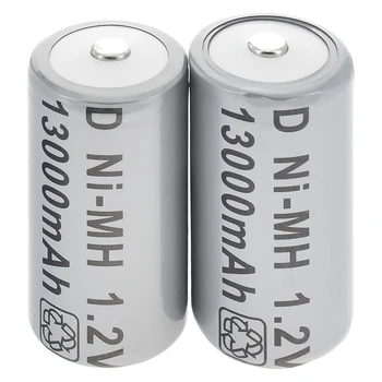 4pcs 13000mAh 1.2 V Ni-MH Baterija Ląstelių Pilka D Dydžio baterija D-Tipas D Tipas