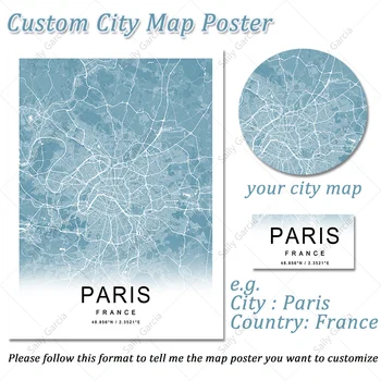 Custom Žemėlapių Plakatas 