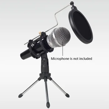 Mini Stalinis Mikrofonas Trikojo Su Shock Mount Mikrofono Laikiklis Filtras Įrašymo Studijoje Transliavimo Dainavimo Posėdis