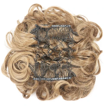 Tinashe Grožio Sintetinių Nepatogus Plaukų Bun Chignon Su Elastinga Juosta Įrašus plaukai surišti į uodegą Messi Garbanotas Scrunchie Hairpieces Moterims