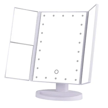 Makiažo Veidrodėliai 1x 2x 3x 10x Didinamąjį 22 Žibintai Jutiklinio Ekrano Darbalaukio Lankstymo Kosmetikos Kosmetinis Veidrodėlis su LED žibintai