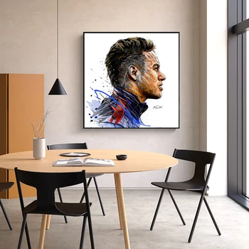 Akvarelės Neymar Veido Plakatai Futbolo Drobė Spausdinti Paveikslai Abstraktūs Futbolo Sporto Sienos Menas Nuotraukas Kambarį Dekoro