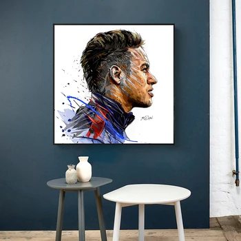 Akvarelės Neymar Veido Plakatai Futbolo Drobė Spausdinti Paveikslai Abstraktūs Futbolo Sporto Sienos Menas Nuotraukas Kambarį Dekoro