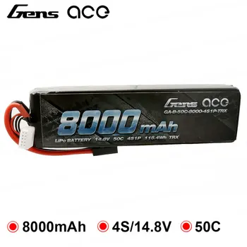 Gens ace 8000mAh 4S Lipo Hardcase Baterija 50C Galia Traxxas E-maxx 1/8 1/10 Automobilio Buggy, Truggy