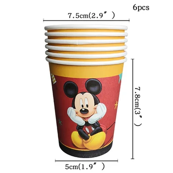 68pcs tinka 12 žmonių Mickey Mouse šalies raudona Mickey šalies stalo reikmenų rinkinys, vaikams gimtadienio prekių apdaila