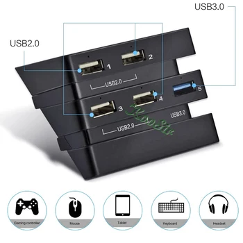 2 in 1 PS4 PRO Mulitfunction Aušinimo Ventiliatorius PS 4 PRO Aušintuvas + 5 Išorinio USB HUB Sony Playstation 4 PS4 Pro Žaidimai, Priedai
