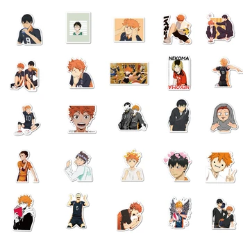 50PCS/Pak Haikyuu!! Lipdukai Japonijos Anime Simbolių Lipdukas Tinklinis už Decal Nešiojamas Telefonas, Šaldytuvas Automobilių Pegatinas Vaikai
