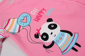 Panda Baby Girl Pižama Romper Koja Padengti Naujagimių Rompers Rausvos Mergaitės Vientisas Drabužius Kūdikiams Jumpsuit Mažai Mavens