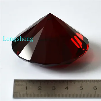 60mm Red Crystal Diamond Rubine Rubino Kristalas Diamond Prespapjė Vestuvių Dekoras Ir Dovana