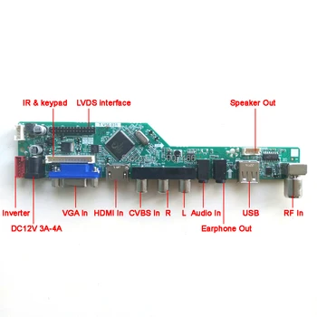 Už QD170E1LG02 QD170E1LG03 LCD monitorius, klaviatūra+Nuotolinis+Keitiklis, VGA, USB, AV T. V56 ratai kartono, LVDS 4CCFL 30Pin 