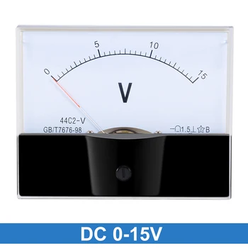 Uxcell DC 0-15V Analoginis Pultas Įtampos Indikatorius Voltas Metrui 44C2 1,5 proc Klaida
