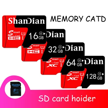 SHANDIAN Aukštos kokybės Micro SD Kortelė 4GB 8GB 16GB 32GB 64GB Atminties Kortelė TF Kortelę su SD Adapteriu, retail pakuotė