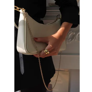 Dizainas pečių maišą pažasties krepšys moterims mažas batono formos piniginė su grandinės tote rankinė, smėlio juoda 2020 naujas mados