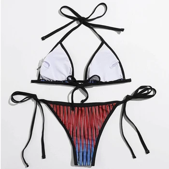 Nauja Seksuali Apynasrio Dryžuotas Bikini 2020 Moterų maudymosi kostiumėlį moterų maudymosi kostiumėliai, Dviejų dalių, bikini nustatyti string Bather maudymosi kostiumą Plaukti Panele