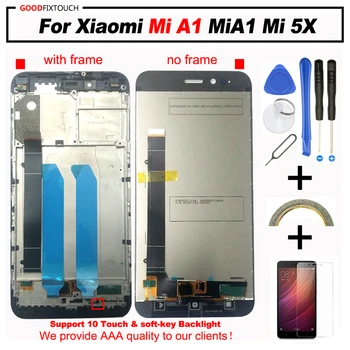 Originalą Xiaomi Mi A1 Mi 5X, LCD Ekranas + Rėmelis skaitmeninis keitiklis geras Touch Screen Asamblėjos TouchScreen Pultas atsarginės Dalys
