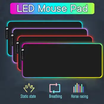 Didelis RGB LED Gaming Mouse Pad Žaidėjus Kilimėlis, LED Šviesos Apšviečiama USB Laidinio Spalvinga Šviesos neslidus Pelės Pelės