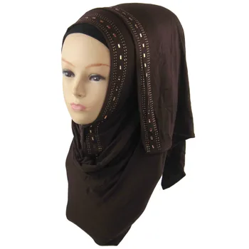 Populiariausi Musulmonų Jersey Hijabs Moterų Medvilnės Islamo Šalikai & Skaros Mados Lankelis 19 spalvos Apsiaustas Nemokama Laivas