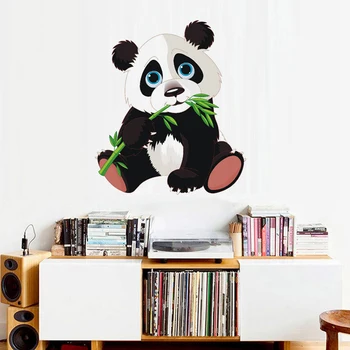 Įdomios Panda Ir Bambuko Vaikai Siena Lipdukas Kambarį Namų Dekoro Kūdikio Kambario Sienų Apdaila Vinilo Gyvūnų Freskos