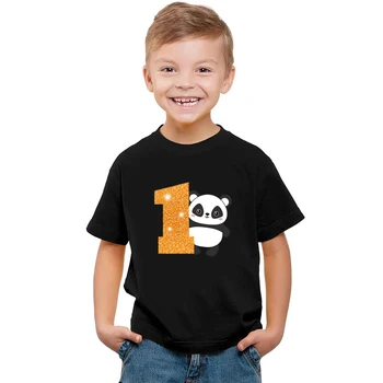 2020 m. Vaikų Gimimo Skaičius 1~9 Panda Animacinių filmų Spausdinti marškinėliai Boy&Girl Mielas Gyvūnų Juokingas Vaikų Dovanų Marškinėlius Baby Kawaii Viršūnės