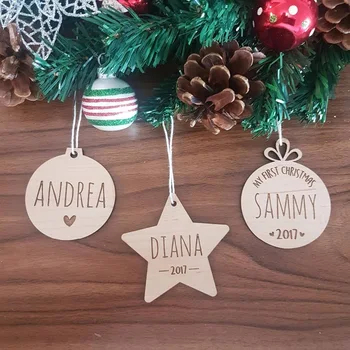 Asmeninį mediniai Pirmasis Mūsų Šeimos su Filialas Kalėdų Ornamentu,Kalėdų dovanos,Kalėdų Eglučių Papuošalai