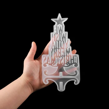 Kalėdų Serija Kristalų Epoksidinės Dervos Pelėsių Kalėdų Eglutė Raštą, Silikono Forma 
