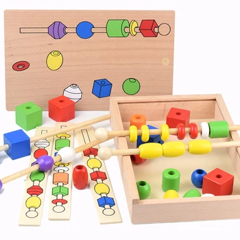 Vaikai Montessori Zawalcowany Dėlionės, Mediniai Žaislai, Spalvos, Geometrinės Formos Atitikimo Anksti Švietimo Medinės Lazdelės Zawalcowany Žaislai Kalėdų Dovana