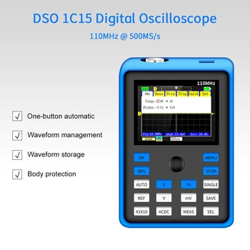 DSO 1C15 Naujas Skaitmeninis Oscilloscope 110MHz Analoginis Juostos 500MSa/s debitas Paramos Signalo Saugojimo Nešiojamą Osciloskopai