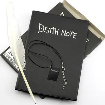 A5 Anime Death Note Sąsiuvinis Nustatyti Odos Leidinys ir Karoliai Plunksnų Pen Leidinys Death Note Pad Dovanų D40