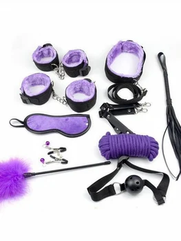 10vnt/set Sekso Žaislai BDSM Pančių Rinkinys Antrankiai Įmova Gnybtus Plakti Sekso Produktai Erotiniai Žaislai Suaugusiems, Poroms Vergas Žaidimas