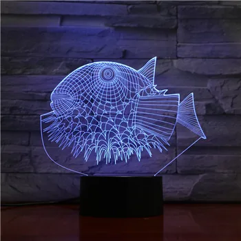 Šuo-Žuvis 3D Naktinis Apšvietimas 3D USB LED Lempa Gyvūnų 7 Spalvų Keitimas Stalas Stalo Lempa Namų Dekoro vaikams Draugo Dovaną 1457