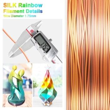 SUNLU Šilko Vaivorykštė Gijų 3D Spausdintuvas Wholasale kaina 3D Spausdinimo Medžiagos su Vakuuminio pakavimo