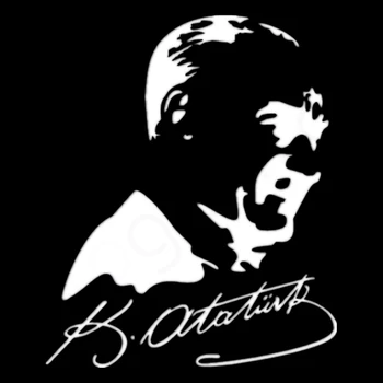 Mustafa Kemal Ataturk ir Parašo Automobilių Lipdukas Automobilių Eksterjero Reikmenys Vinilo Lipdukai Bmw, Audi, Ford,18cm*15cm