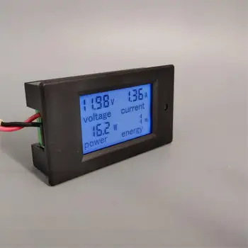 DC Voltmeter Ammeter Elektros Energijos Skaitmeninis Įtampos Srovės Matuoklio LCD 4 1 DC 6.5-100V 20A su Perstūmimo