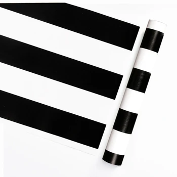 Šiuolaikinės 45cmx10m PVC Balta Dryžuotas lipnios Tapetai Sutartis Siena Lipdukas Virtuvės, Vonios kambario Baldai Hou