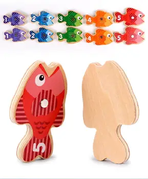 Montessori Ugdymo medienos magnetinio žvejybos žaidimas Žvalgybos Mokymo Rankų judesių Koordinavimą Tėvų Vaikas Interaktyvios juguetes