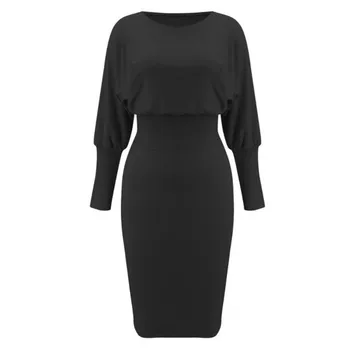 Naujas Atvykimo 2020 M. Rudens Suknelės Moterims, Plonas Kietas Bodycon Pieštuku Office Lady Suknelė, Mados Atsitiktinis Midi Black Rožinė Suknelė Vestidos