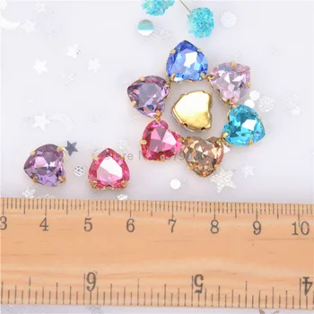 K9 Stiklo Kristalų Opal 10Mm Širdies Formos Klasikinės Riebalų Aikštėje 15vnt Letena Siūti Diamond Pažymėjo Atgal, Cirkonio 
