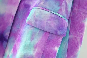 ZXQJ kaklaraištis dažų moterų elegantiškas prarasti violetinė blazers 