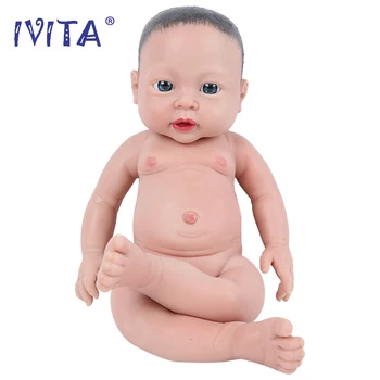 IVITA WG1503H 41cm 2000g visam kūnui Silikono Baby Doll, Dažyti Plaukai Realus Reborn Baby Doll Vaikams Kalėdų Žaislai