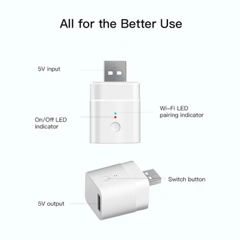 Micro 5V Belaidžio Smart USB Adapteris Lankstus ir Nešiojamų Padaryti USB Įrenginiai per Smart eWeLink APP 