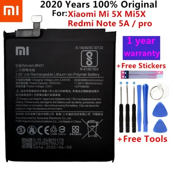 Xiaomi Originalios Telefonų Baterijos BM46 Už Xiaomi Redmi Pastaba 3 5 5A 7 Redmi 3 Pastaba Pro 6 Pro BN45 BN31 BN48 BN4A Atsarginių Baterijų