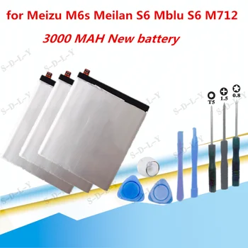 Aukštos Kokybės 3000mAh BA712 Baterija Meizu M6s Meilan S6 Mblu S6 M712Q/M/C M712H Aukštos Kokybės Baterija+Sekimo + įrankiai