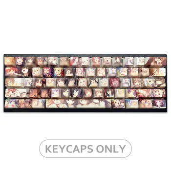 Ahegao Keycaps 108key PBT Dažų Sublimacijos Karšto Keitimu, Japonų Anime Cherry Mx Gateron Kailh Jungiklis Mechaninė Klaviatūra