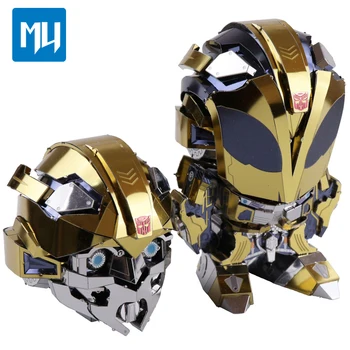 MU Mažai Geltonas Bičių Išskirtinis Dizainas Autobots Gali Pakeisti Galvos Dėlionės, Žaislų, 3D Metalo Surinkimo Modelį 
